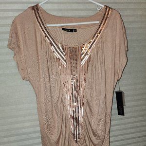 Never worn Beautiful pink sequined blouse
